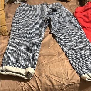 Tommy Hilfiger Navy Checkered Ankle Pants